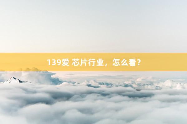 139爱 芯片行业，怎么看？