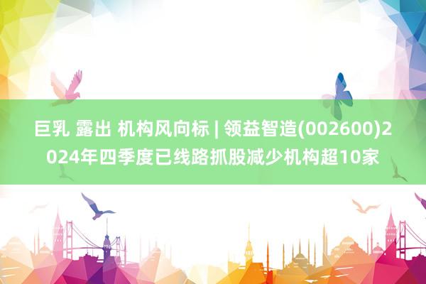 巨乳 露出 机构风向标 | 领益智造(002600)2024年四季度已线路抓股减少机构超10家