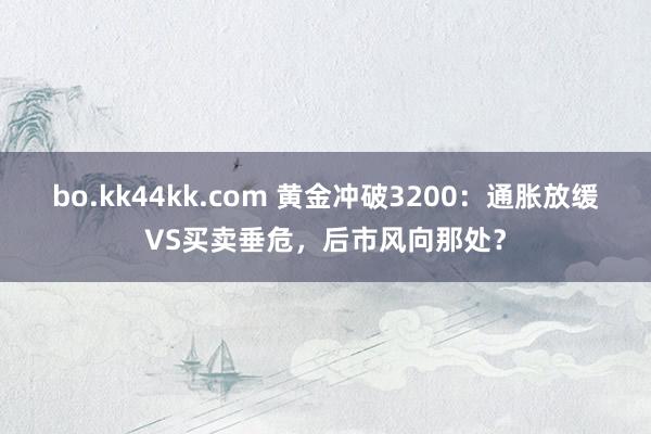 bo.kk44kk.com 黄金冲破3200：通胀放缓VS买卖垂危，后市风向那处？