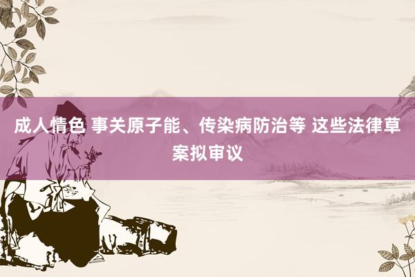 成人情色 事关原子能、传染病防治等 这些法律草案拟审议