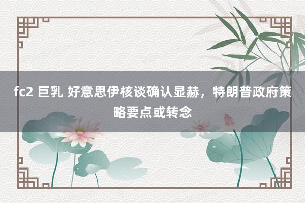 fc2 巨乳 好意思伊核谈确认显赫，特朗普政府策略要点或转念